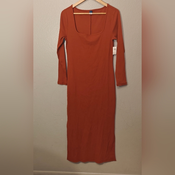 Old Navy Women's Fitted Rib-Knit Square-Neck Dress Size L - Picture 2 of 10